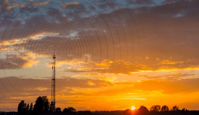 Radiowave visualisation at sunset
